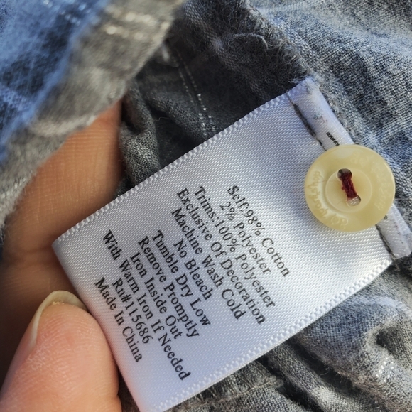 Johnny Was 3J Workshop Plaid Button Down Boxy Contemporary Top - Picture 10 of 10